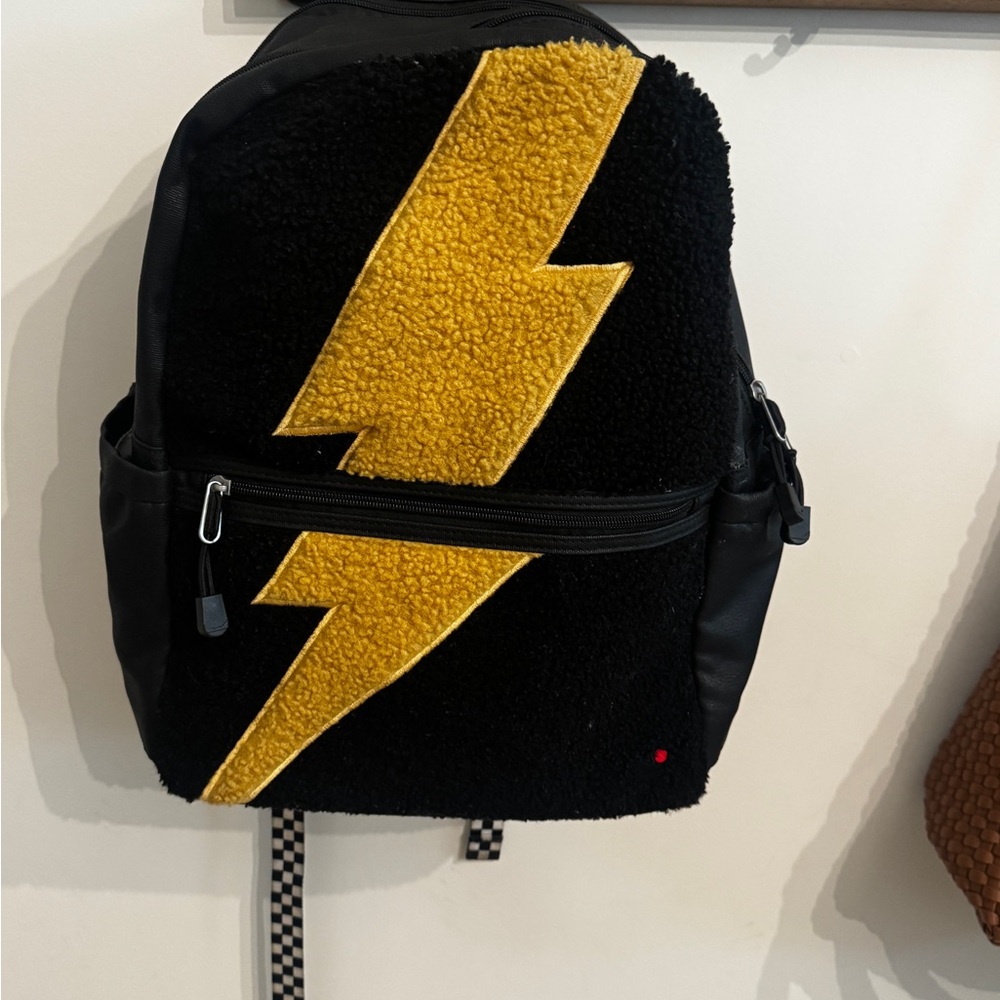 STATE Black and Yellow Backpack with Lightning Bolt Design